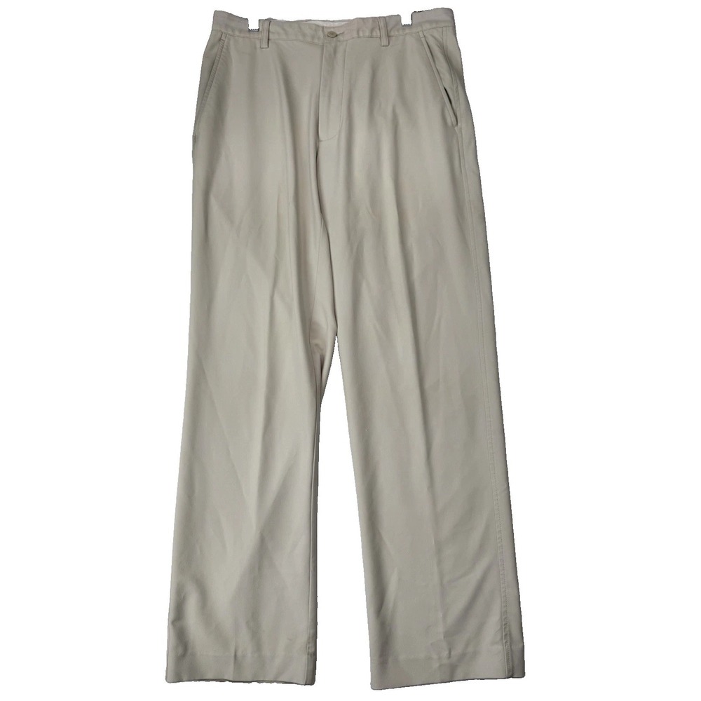 FootJoy Golf Pants Mens 32x32 Khaki Performance Stretch Flat Front Poly Spandex